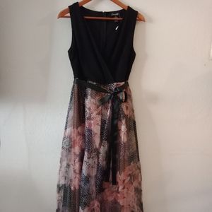 Candalite Womens Dress Size M Color Black/floral